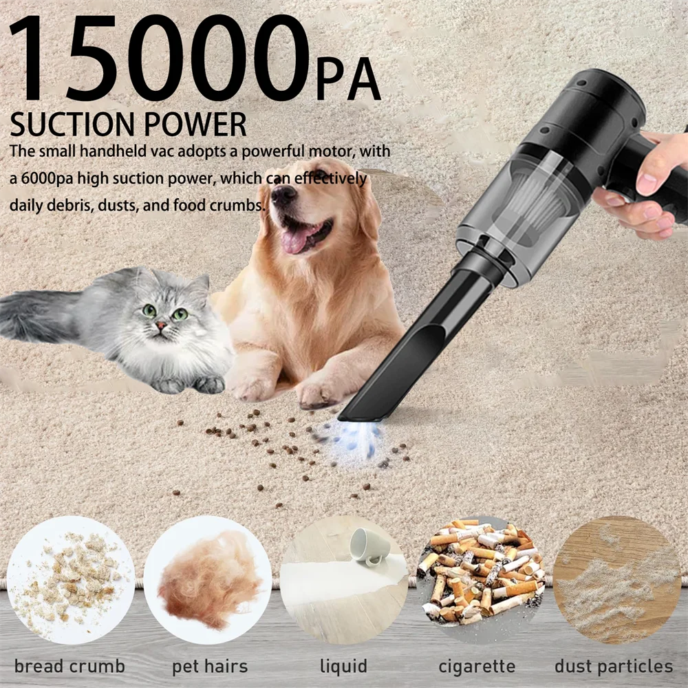 Aspirateur de Voiture Sans Fil Puissant 15000Pa | Aspirateur Portable Auto